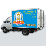 Реклама на транспорте для бренда масло "Вологда"